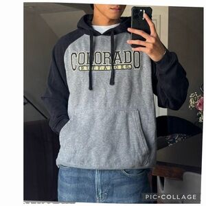 COLORADO BUFFALOES RAGLAN SWEATSHIRT CORDUROY LINED HOODIE BUFFS